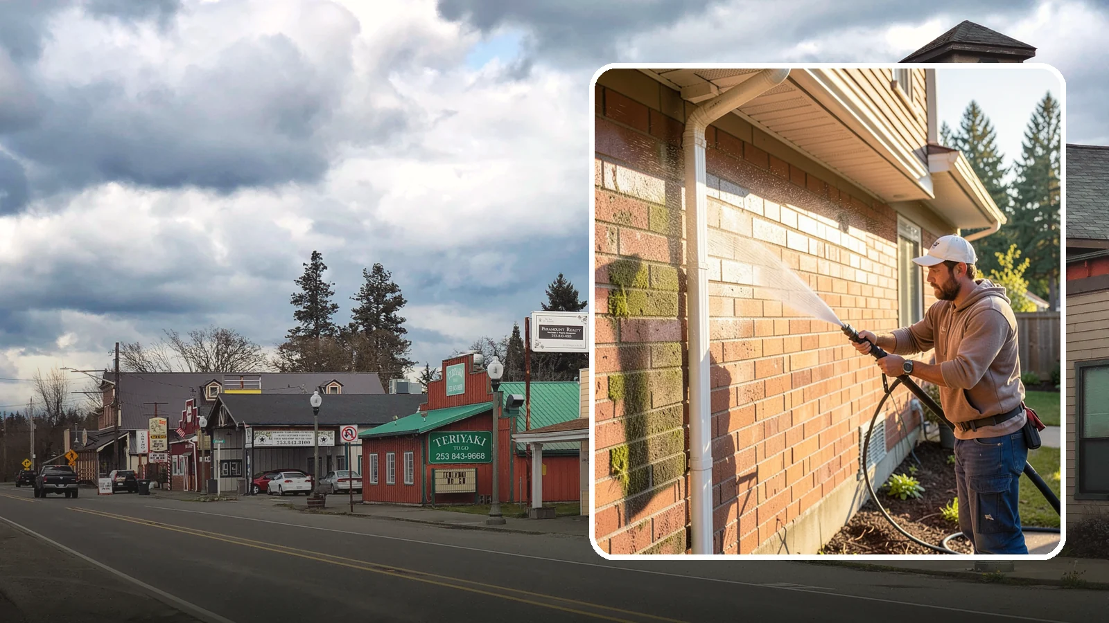 Brick Cleaning in Roy, Pierce County, WA - Gently clean brick surfaces to remove moss, algae, and grime without eroding the soft mortar joints.