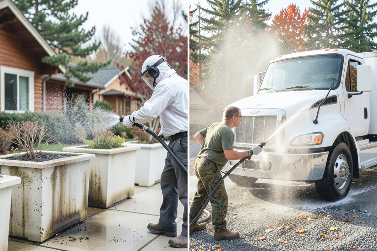 Brick Cleaning in Roy, Pierce County, WA - Saturate adjacent plants and protect openings