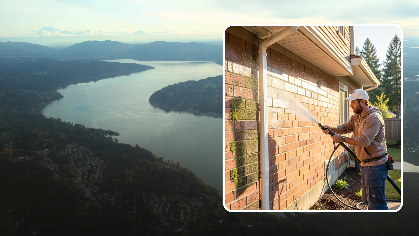 Brick Cleaning in Sammamish, King County, WA - Gently clean brick surfaces to remove moss, algae, and grime without eroding the soft mortar joints.