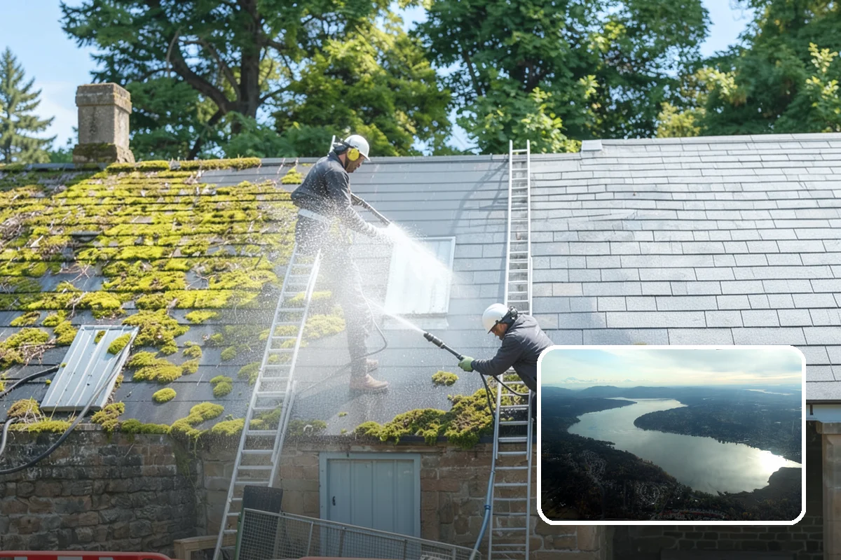 Brick Cleaning in Sammamish, King County, WA - Lifts moss and algae without eroding mortar joints