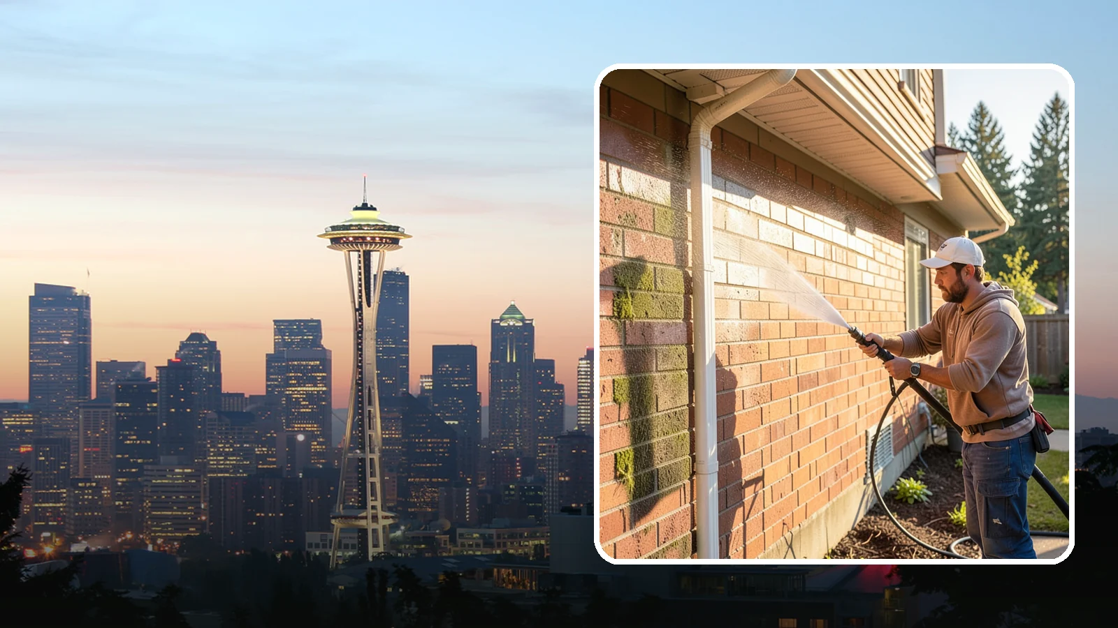 Brick Cleaning in Seattle, King County, WA - Gently clean brick surfaces to remove moss, algae, and grime without eroding the soft mortar joints.