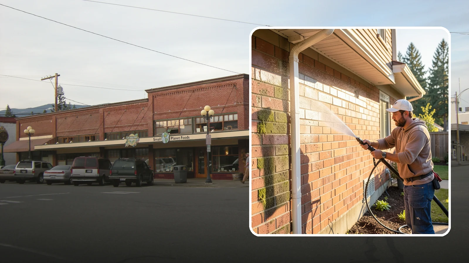 Brick Cleaning in Sedro-Woolley, Skagit County, WA - Gently clean brick surfaces to remove moss, algae, and grime without eroding the soft mortar joints.