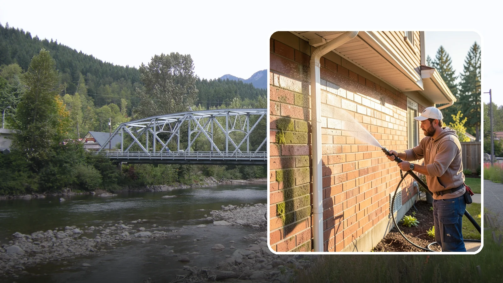 Brick Cleaning in Skykomish, King County, WA - Gently clean brick surfaces to remove moss, algae, and grime without eroding the soft mortar joints.