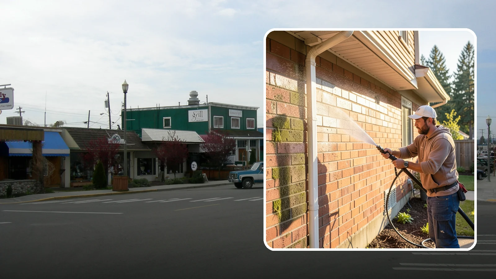 Brick Cleaning in Stanwood, Snohomish County, WA - Gently clean brick surfaces to remove moss, algae, and grime without eroding the soft mortar joints.