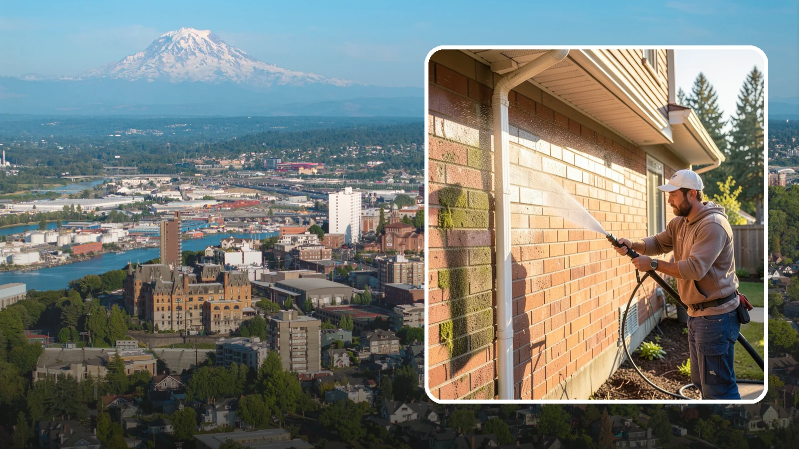 Brick Cleaning in Tacoma, Pierce County, WA - Gently clean brick surfaces to remove moss, algae, and grime without eroding the soft mortar joints.