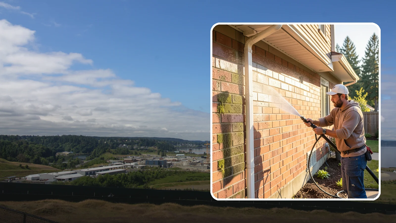 Brick Cleaning in University Place, Pierce County, WA - Gently clean brick surfaces to remove moss, algae, and grime without eroding the soft mortar joints.