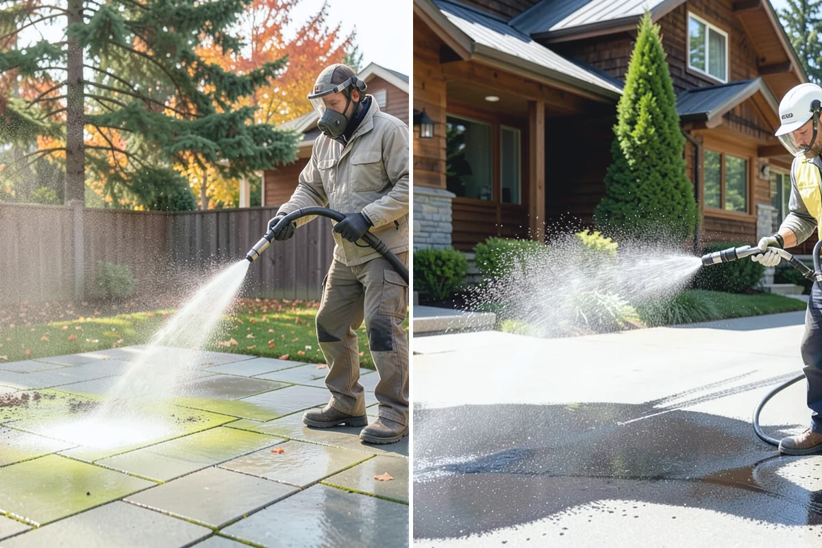 Brick Cleaning in Wilkeson, Pierce County, WA - Saturate adjacent plants and protect openings
