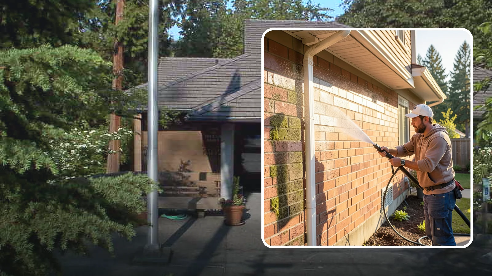 Brick Cleaning in Yarrow Point, King County, WA - Gently clean brick surfaces to remove moss, algae, and grime without eroding the soft mortar joints.