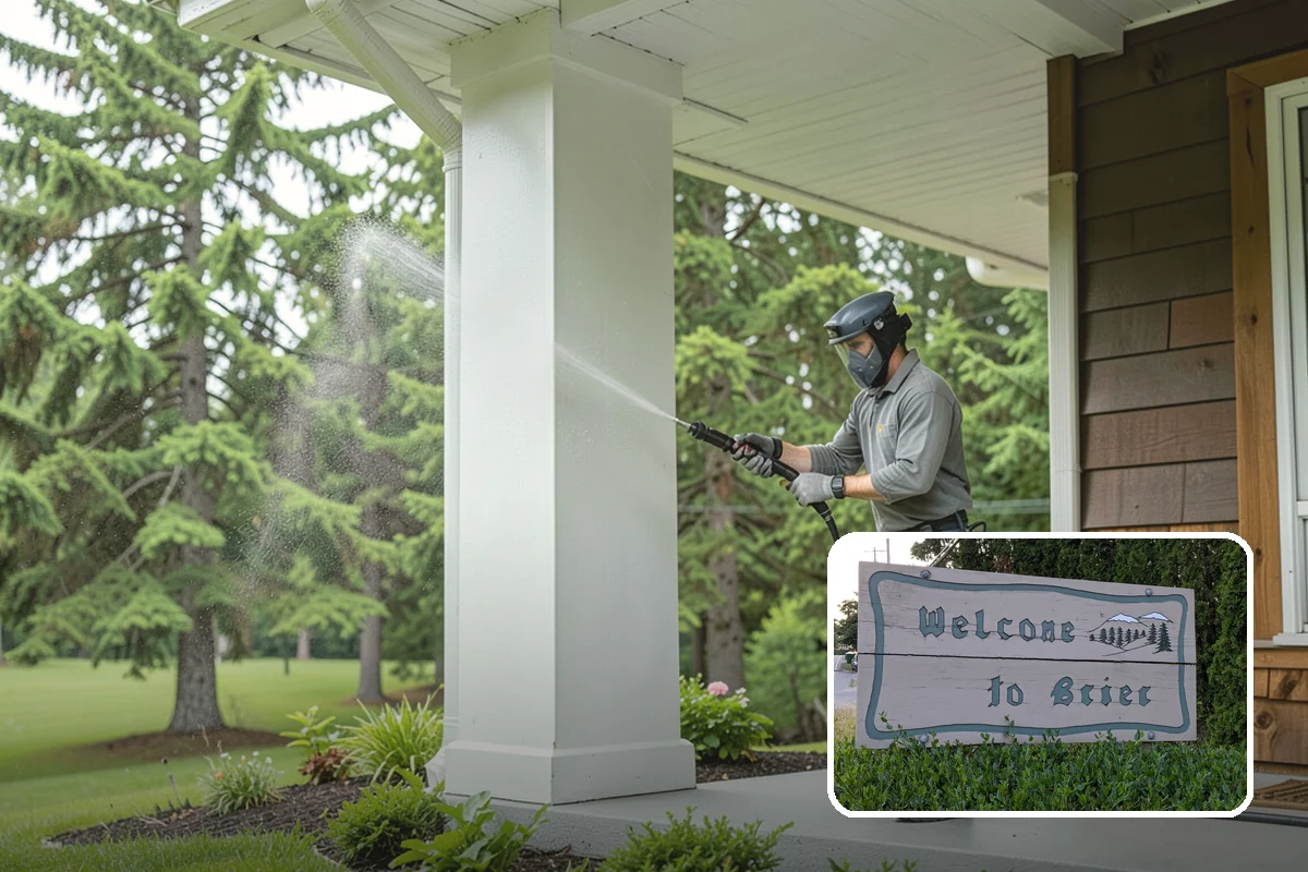 Brick House Washing in Brier, Snohomish County, WA - Clears algae and moss from porous brick faces