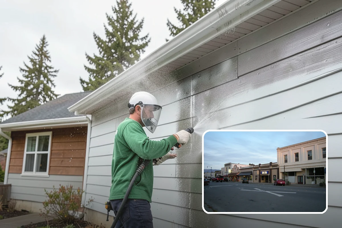 Brick House Washing in Burlington, Skagit County, WA - Clears algae and moss from porous brick faces