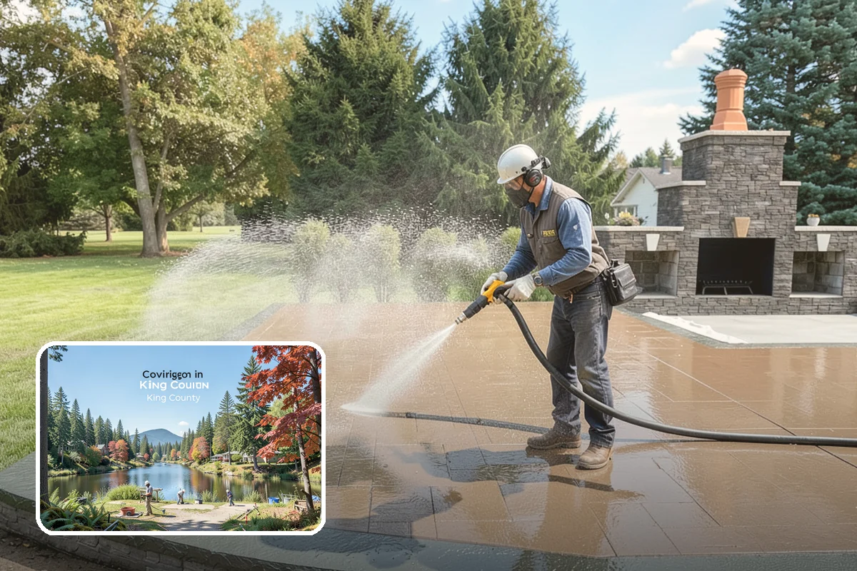 Brick House Washing in Covington, King County, WA - Clears algae and moss from porous brick faces