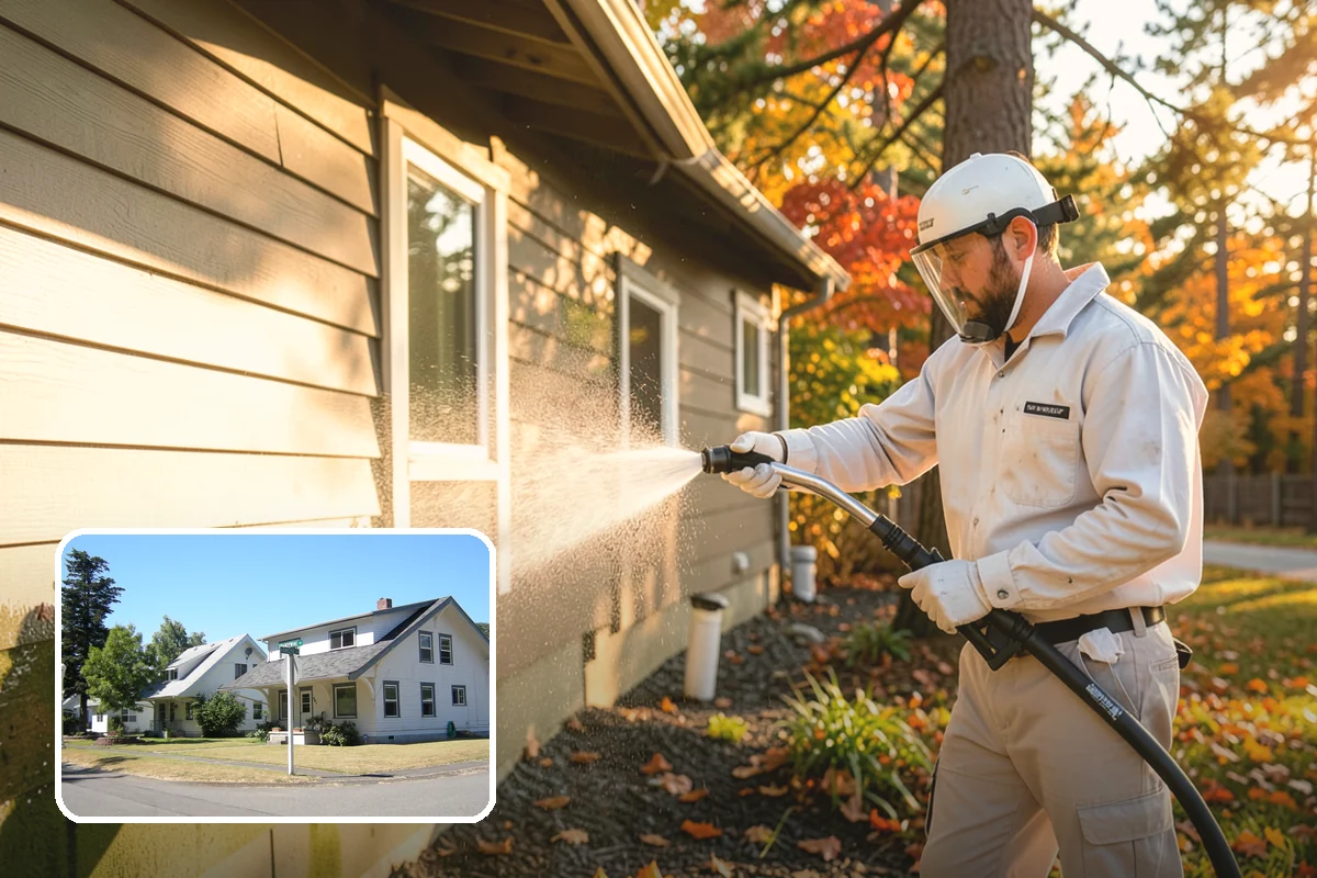 Brick House Washing in DuPont, Pierce County, WA - Clears algae and moss from porous brick faces