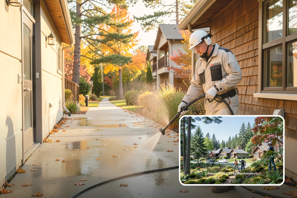 Brick House Washing in Edgewood, Pierce County, WA - Clears algae and moss from porous brick faces