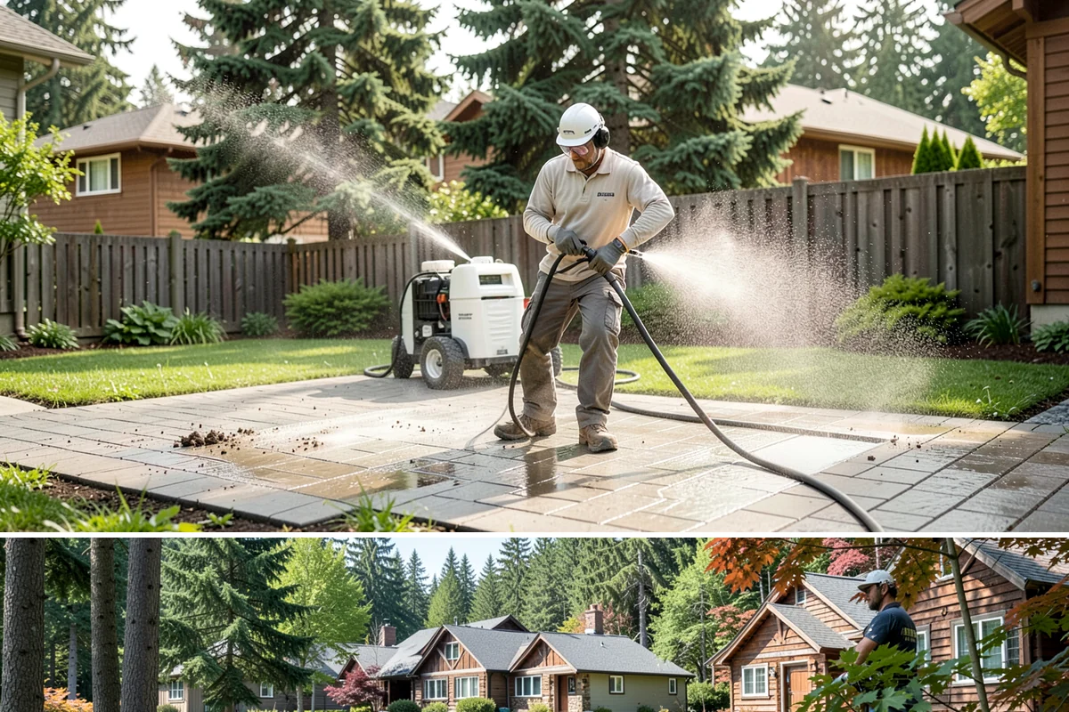 Brick House Washing in Edgewood, Pierce County, WA - Target the drier summer window so the porous brick and mortar can dry fully after the wash.