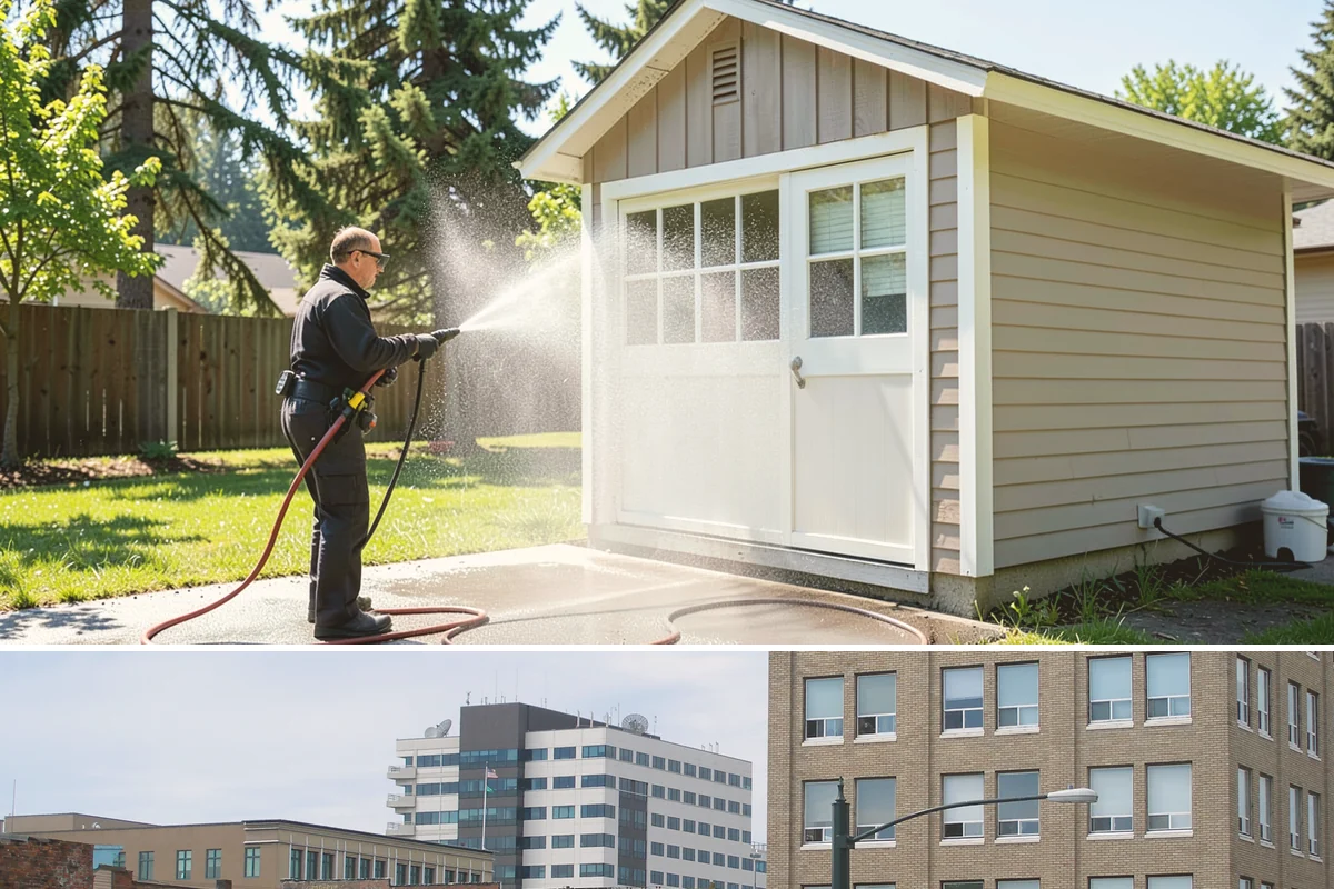 Brick House Washing in Everett, Snohomish County, WA - Target the drier summer window so the porous brick and mortar can dry fully after the wash.