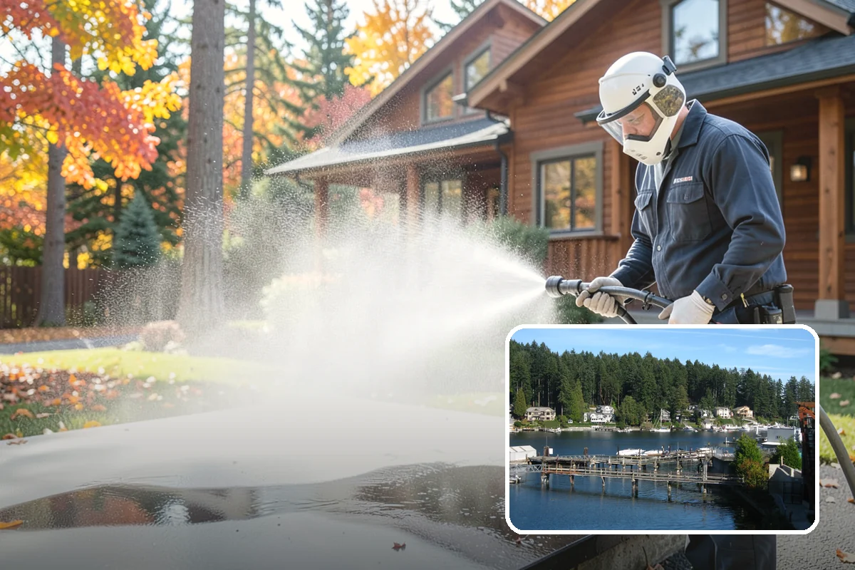Brick House Washing in Gig Harbor, Pierce County, WA - Clears algae and moss from porous brick faces