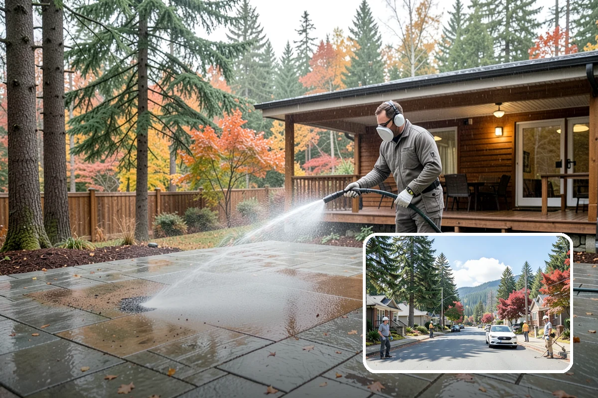 Brick House Washing in Hunts Point, King County, WA - Clears algae and moss from porous brick faces