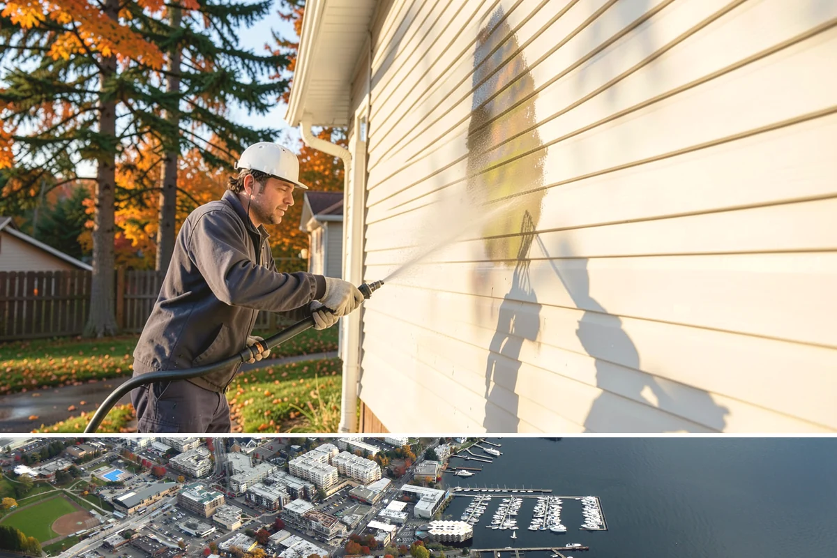 Brick House Washing in Kirkland, King County, WA - Target the drier summer window so the porous brick and mortar can dry fully after the wash.