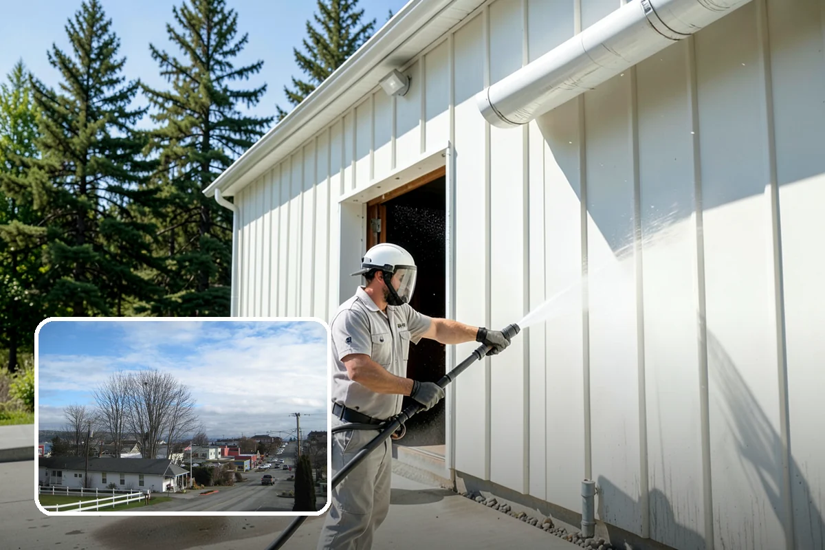 Brick House Washing in Langley, Island County, WA - Clears algae and moss from porous brick faces