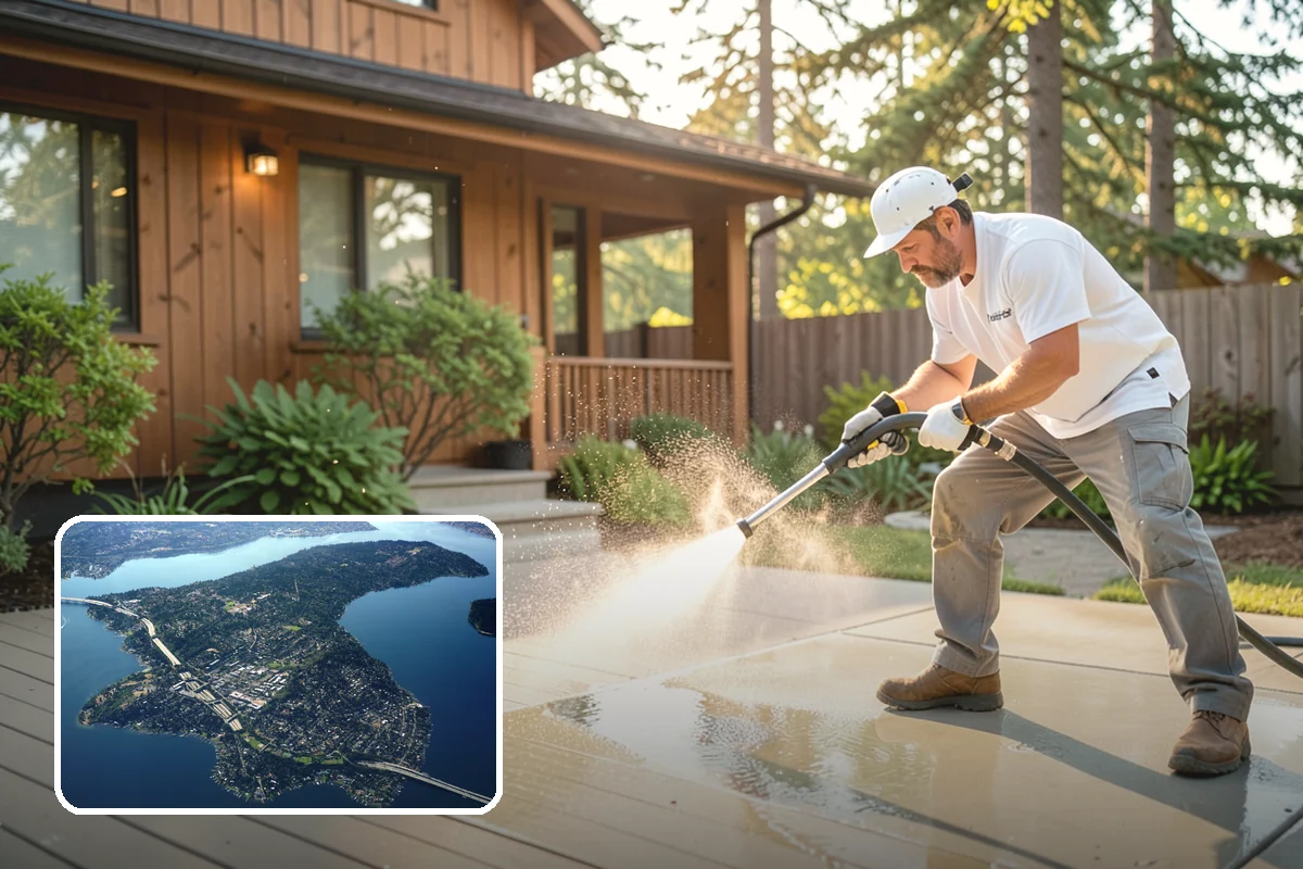 Brick House Washing in Mercer Island, King County, WA - Clears algae and moss from porous brick faces
