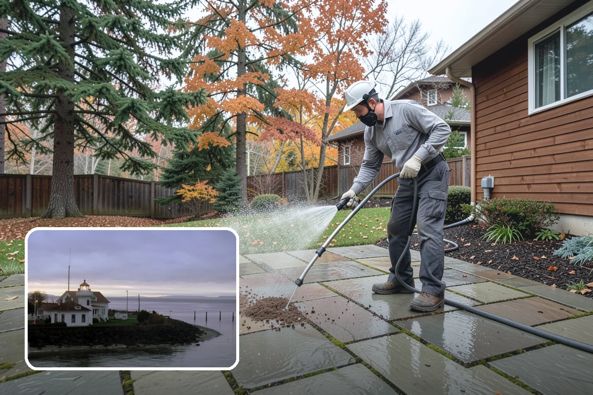 Brick House Washing in Mukilteo, Snohomish County, WA - Clears algae and moss from porous brick faces