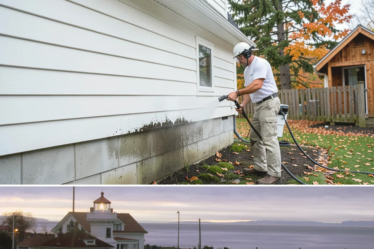 Brick House Washing in Mukilteo, Snohomish County, WA - Target the drier summer window so the porous brick and mortar can dry fully after the wash.