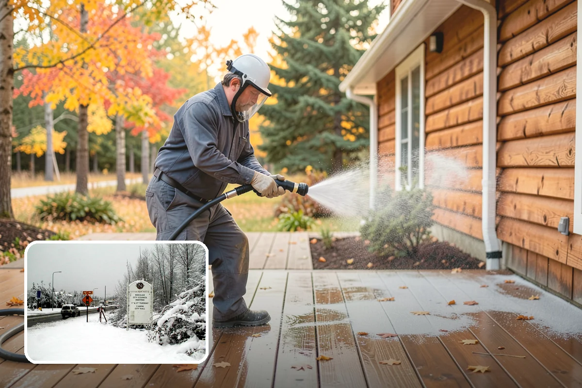 Brick House Washing in Newcastle, King County, WA - Clears algae and moss from porous brick faces