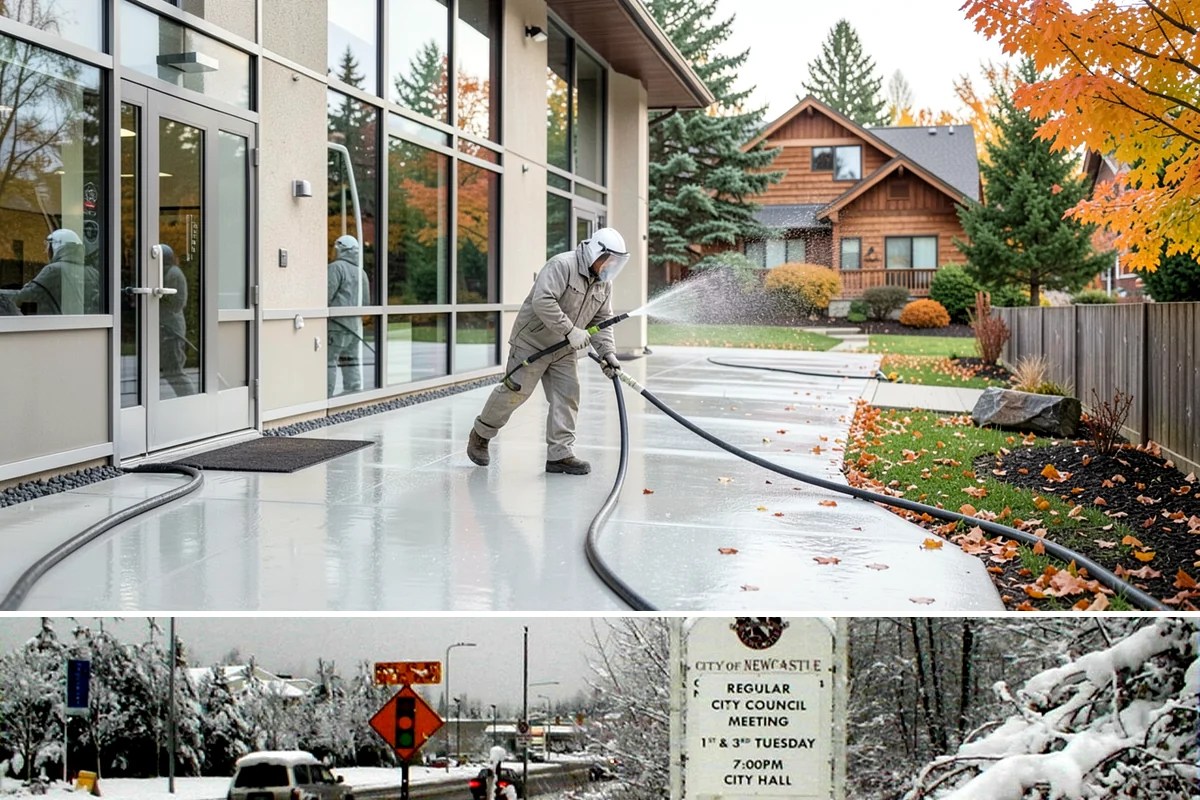 Brick House Washing in Newcastle, King County, WA - Target the drier summer window so the porous brick and mortar can dry fully after the wash.