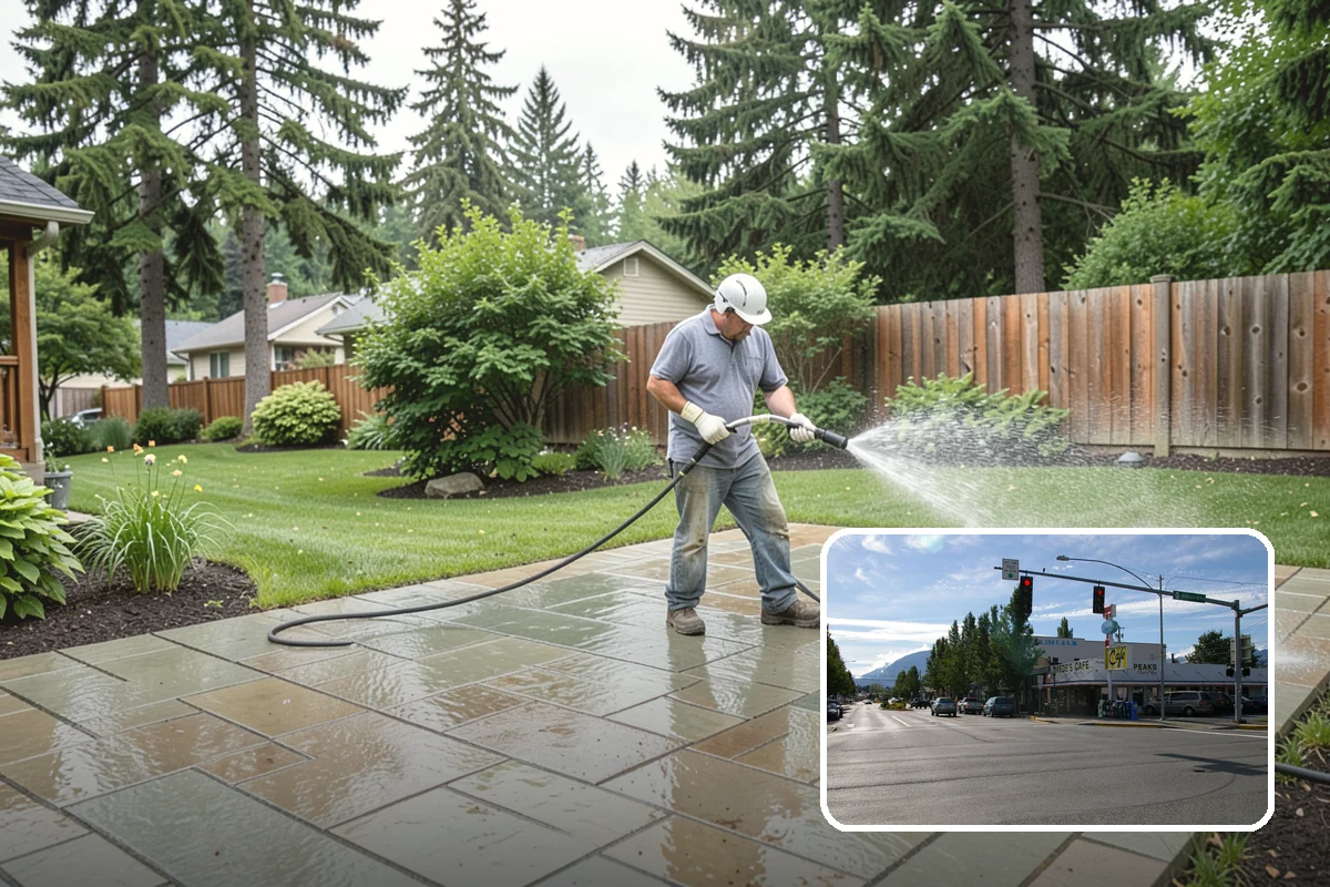 Brick House Washing in North Bend, King County, WA - Clears algae and moss from porous brick faces