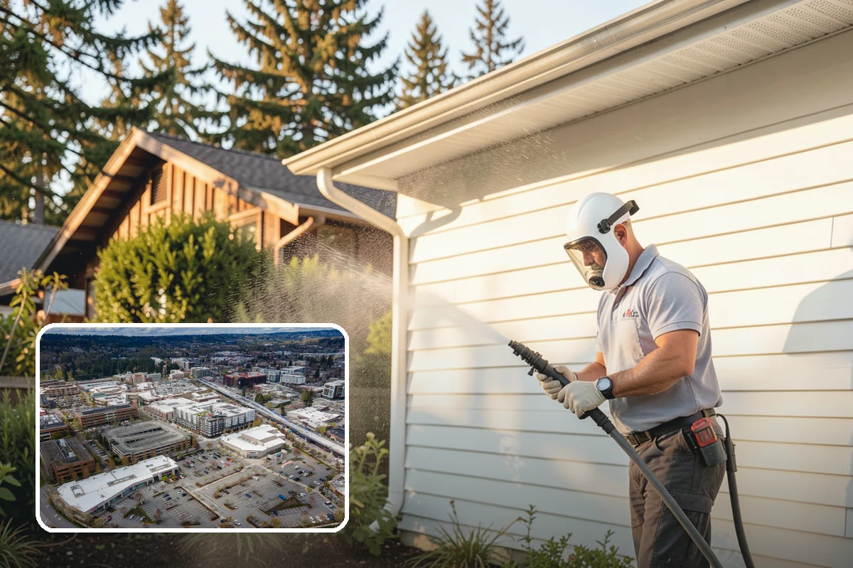 Brick House Washing in Redmond, King County, WA - Clears algae and moss from porous brick faces