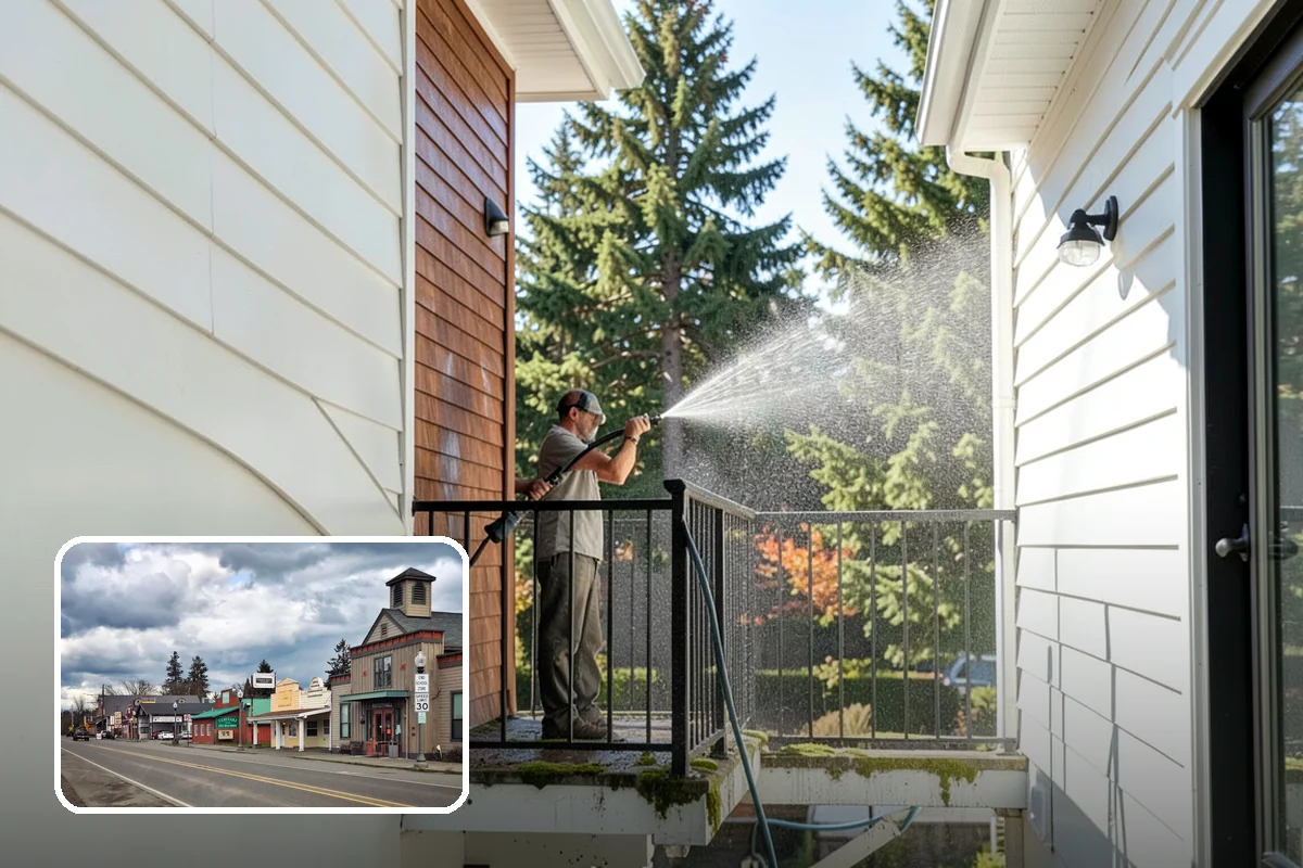 Brick House Washing in Roy, Pierce County, WA - Clears algae and moss from porous brick faces