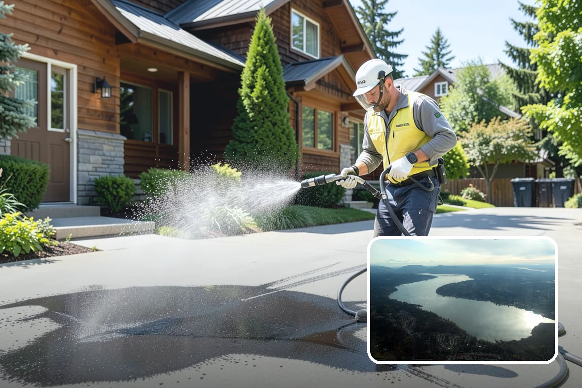 Brick House Washing in Sammamish, King County, WA - Clears algae and moss from porous brick faces