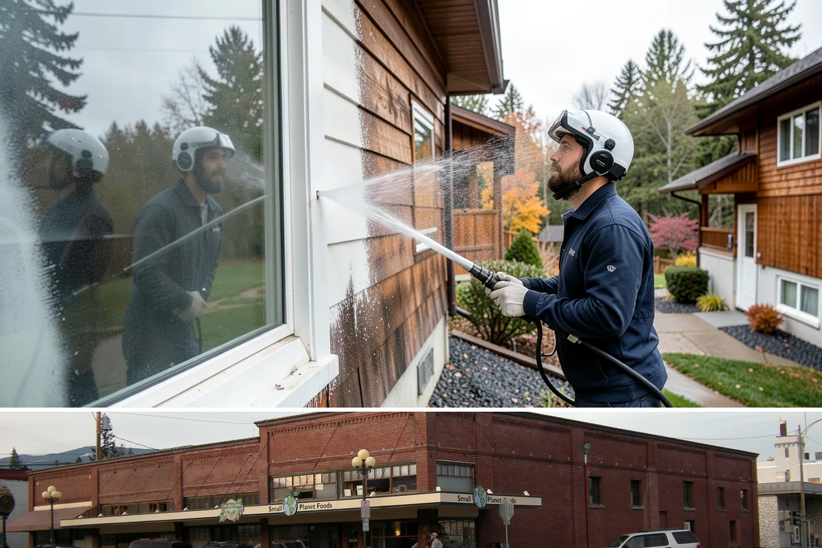 Brick House Washing in Sedro-Woolley, Skagit County, WA - Target the drier summer window so the porous brick and mortar can dry fully after the wash.