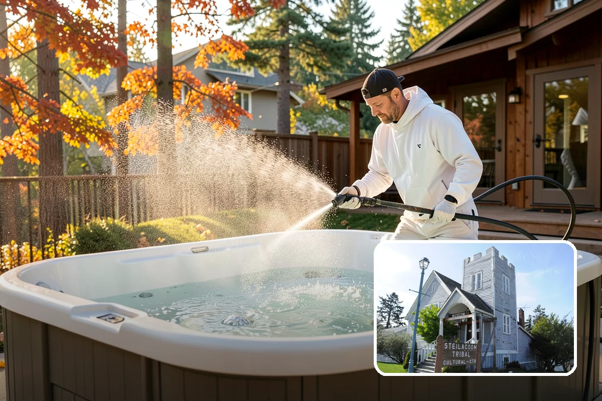 Brick House Washing in Steilacoom, Pierce County, WA - Clears algae and moss from porous brick faces