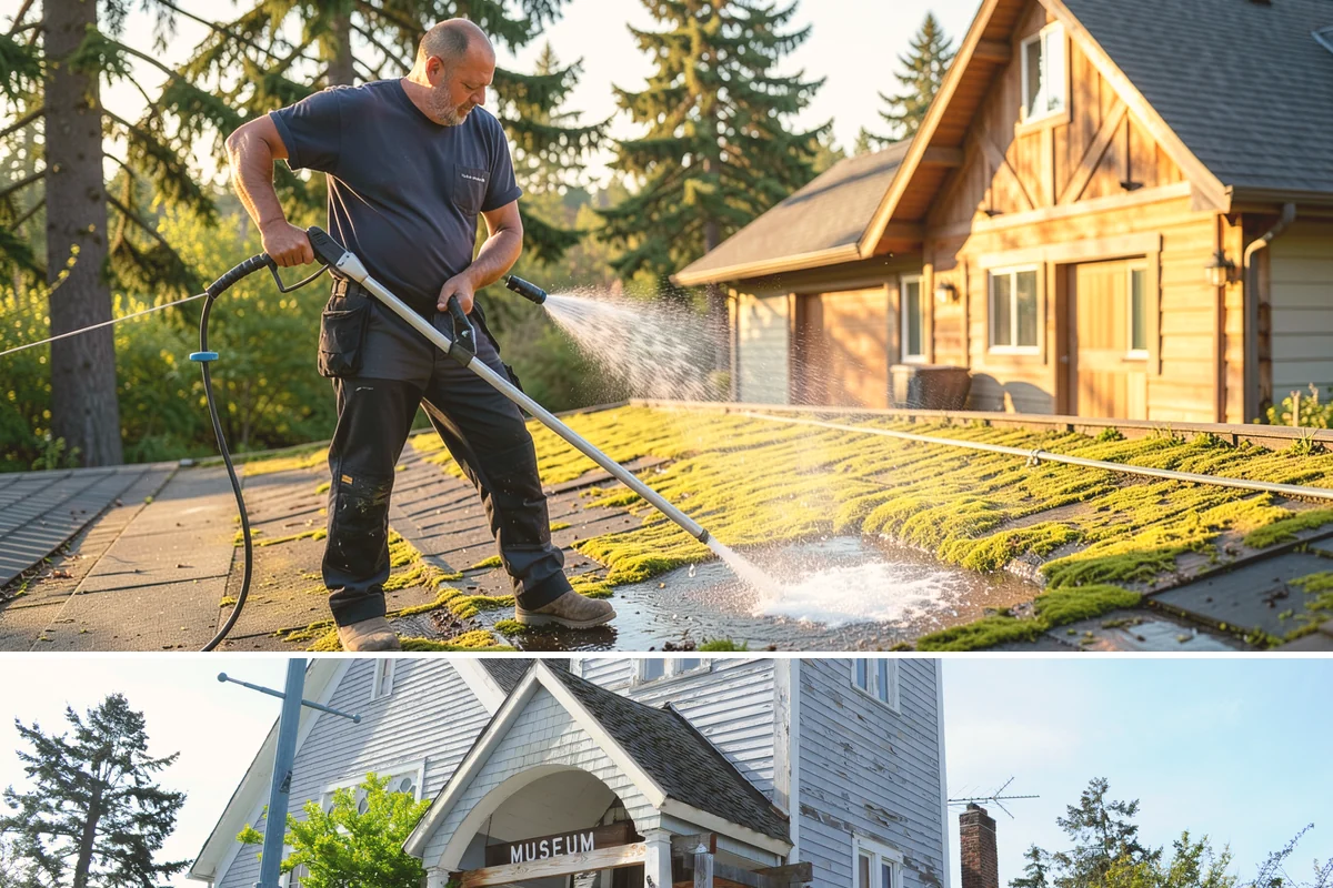 Brick House Washing in Steilacoom, Pierce County, WA - Target the drier summer window so the porous brick and mortar can dry fully after the wash.