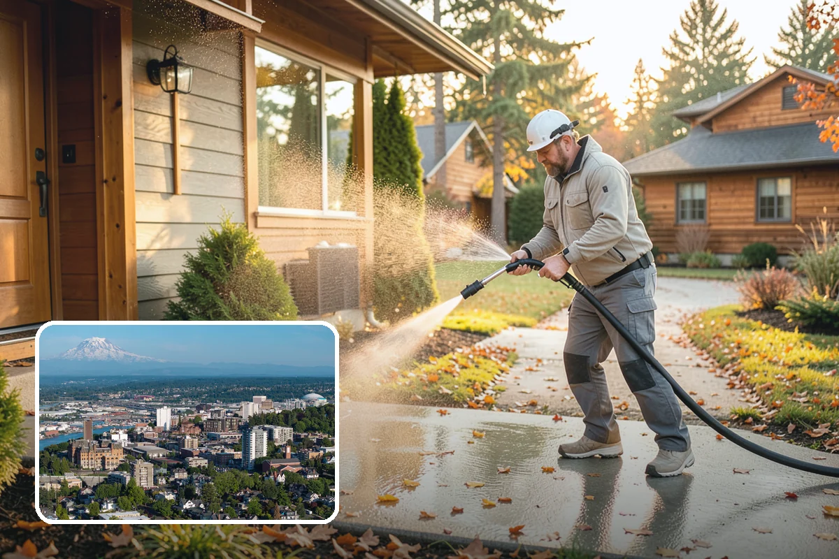 Brick House Washing in Tacoma, Pierce County, WA - Clears algae and moss from porous brick faces