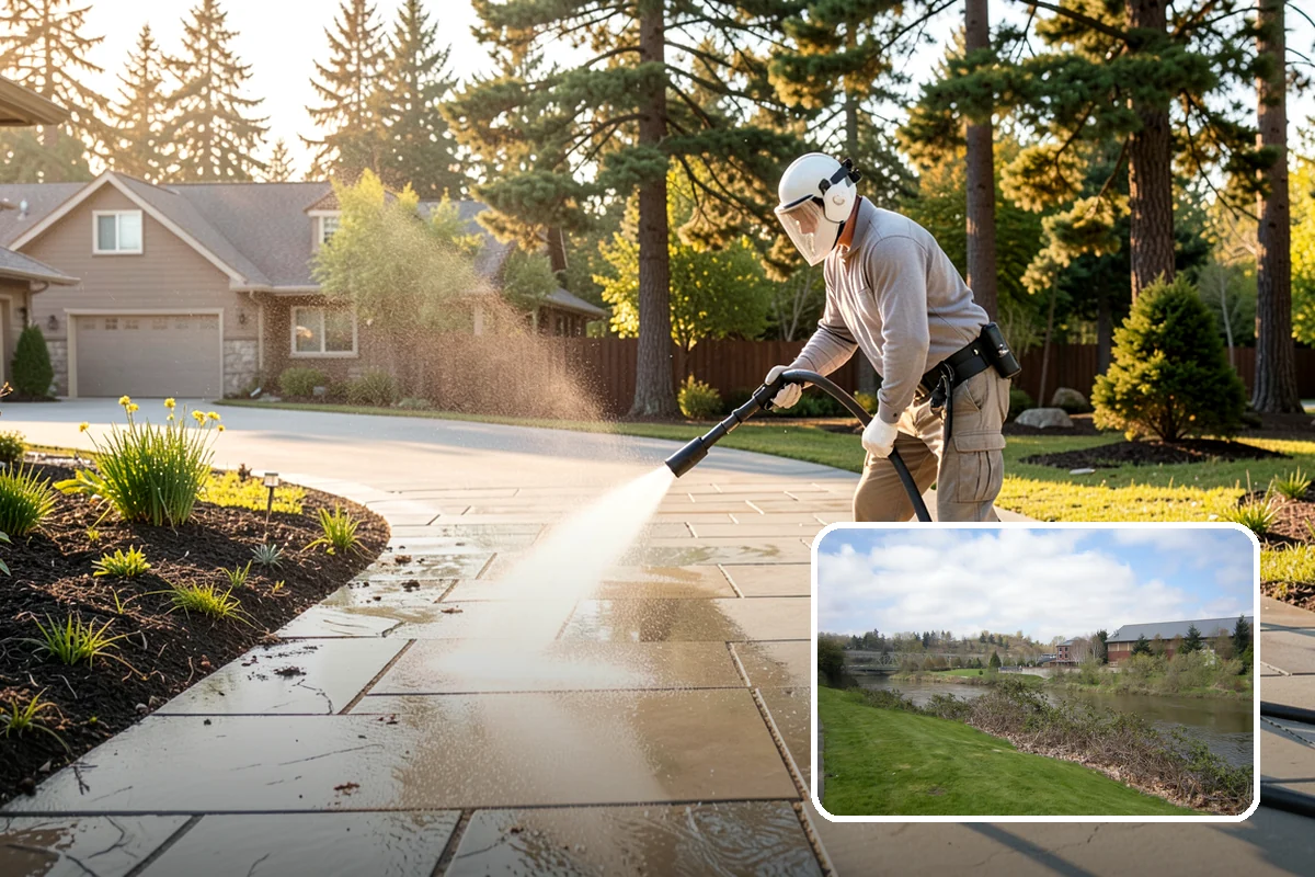 Brick House Washing in Tukwila, King County, WA - Clears algae and moss from porous brick faces