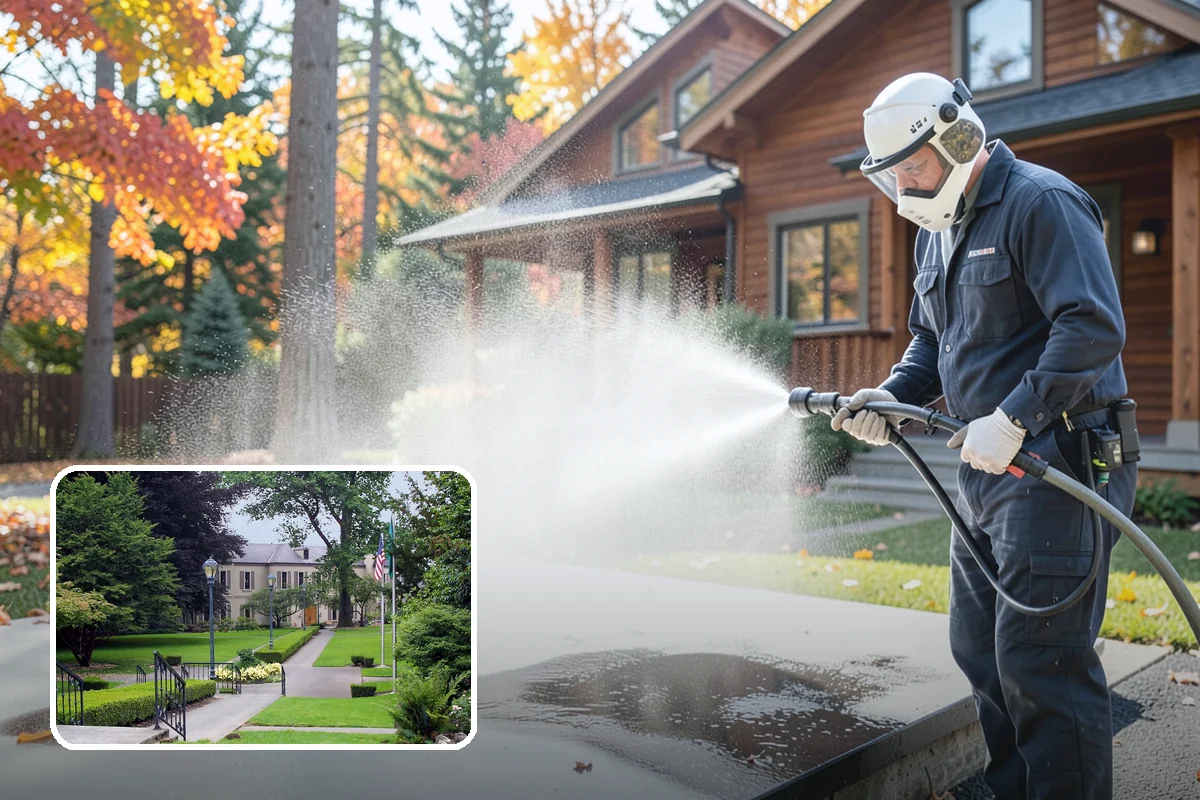 Brick House Washing in Woodinville, King County, WA - Clears algae and moss from porous brick faces