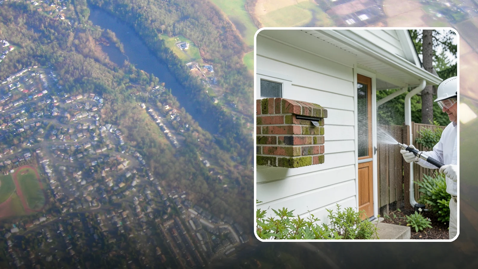 Brick Mailbox Cleaning in Algona, King County, WA - We clean brick mailbox structures to remove the algae, moss, and road film that dull this curbside feature.