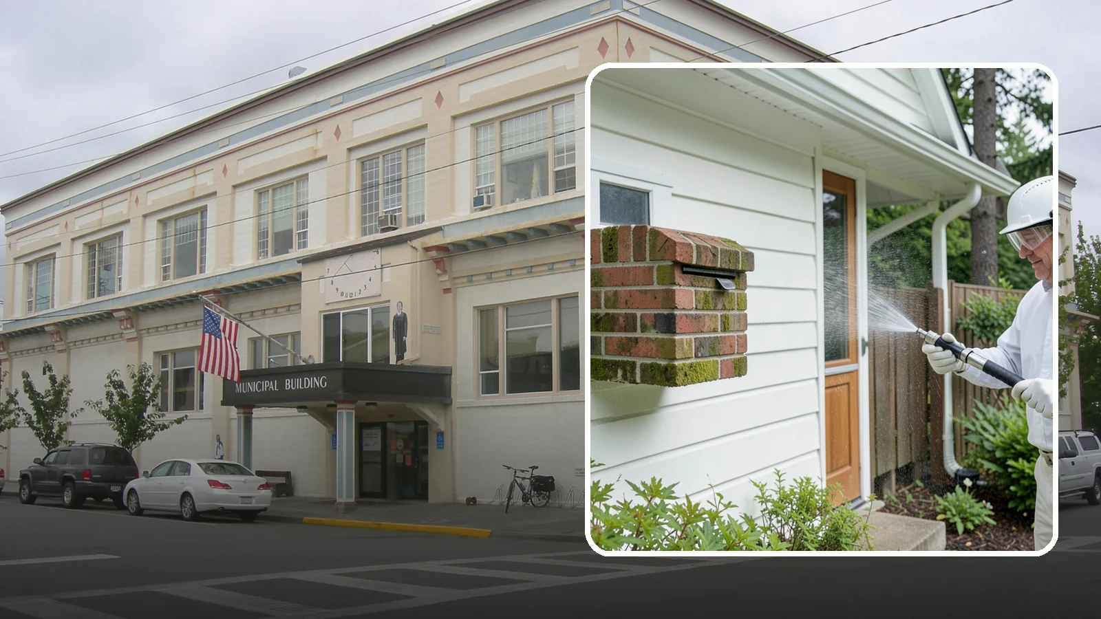 Brick Mailbox Cleaning in Anacortes, Skagit County, WA - We clean brick mailbox structures to remove the algae, moss, and road film that dull this curbside feature.