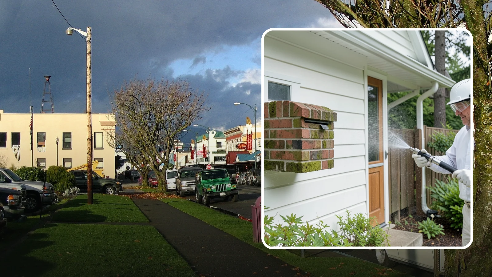 Brick Mailbox Cleaning in Arlington, Snohomish County, WA - We clean brick mailbox structures to remove the algae, moss, and road film that dull this curbside feature.