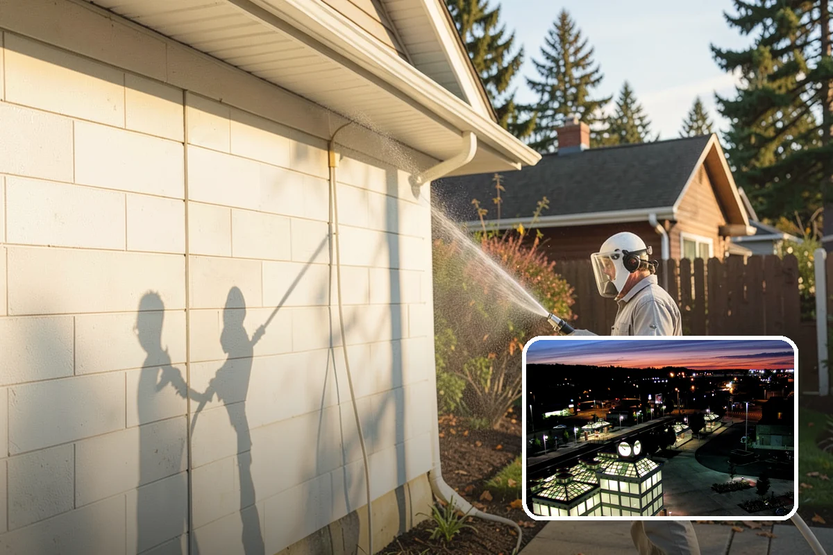 Brick Mailbox Cleaning in Auburn, King County, WA - Removes algae and gray road film from the brick face