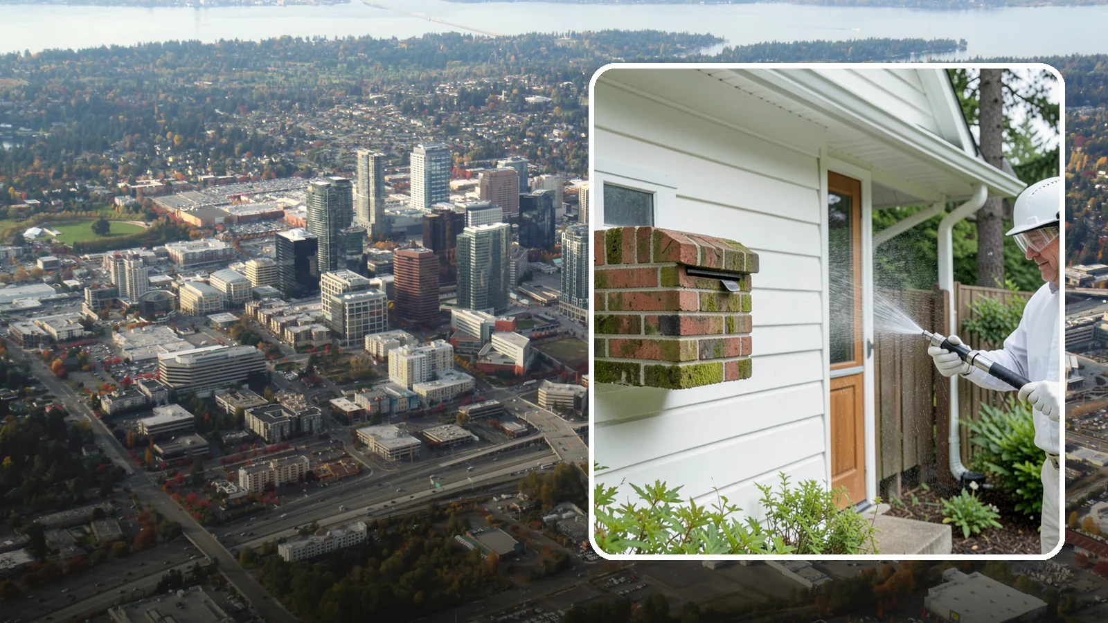 Brick Mailbox Cleaning in Bellevue, King County, WA - We clean brick mailbox structures to remove the algae, moss, and road film that dull this curbside feature.