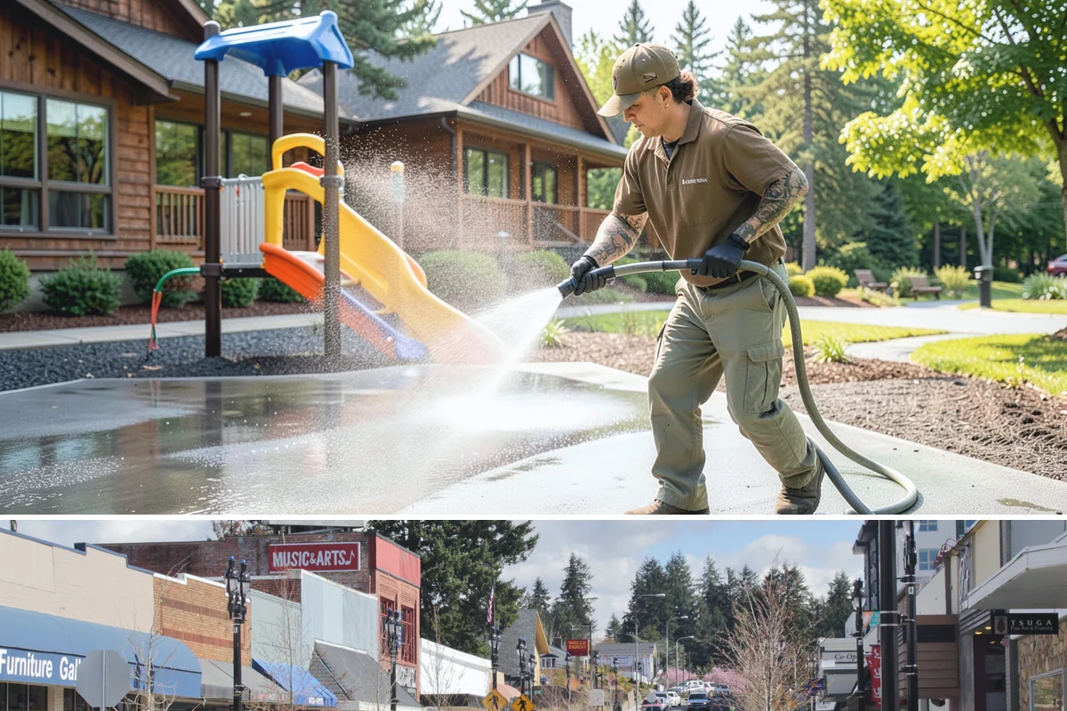 Brick Mailbox Cleaning in Bothell, King County, WA - Spring is a good time to clear winter moss and road grime from the mailbox before the sunnier months.