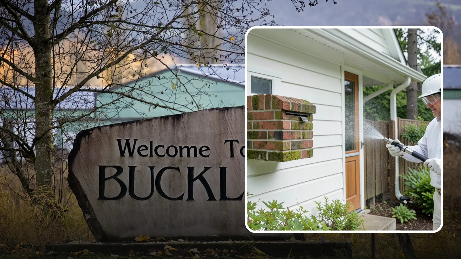 Brick Mailbox Cleaning in Buckley, Pierce County, WA - We clean brick mailbox structures to remove the algae, moss, and road film that dull this curbside feature.