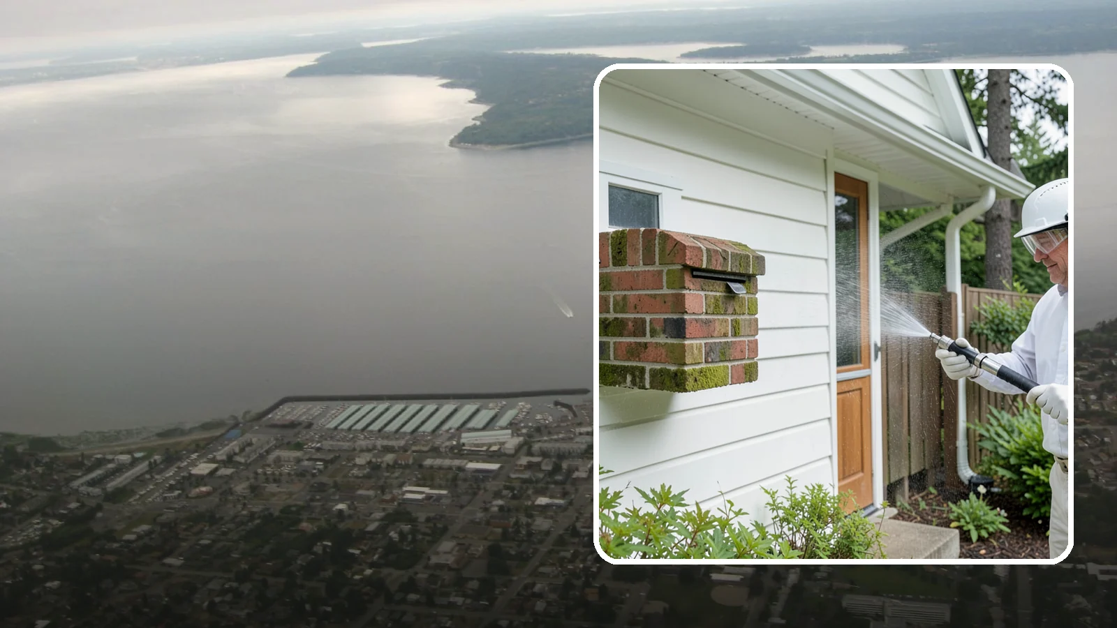 Brick Mailbox Cleaning in Des Moines, King County, WA - We clean brick mailbox structures to remove the algae, moss, and road film that dull this curbside feature.