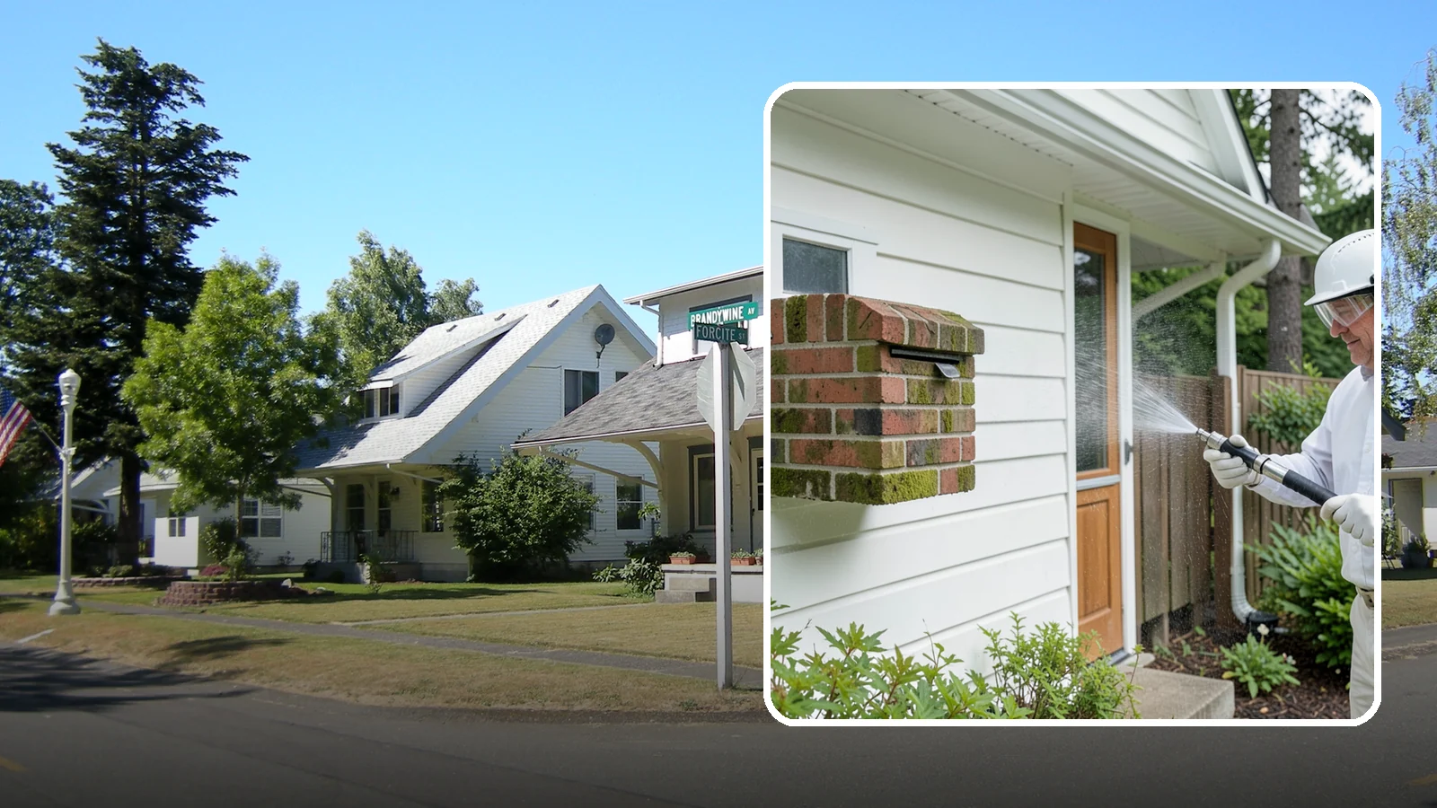 Brick Mailbox Cleaning in DuPont, Pierce County, WA - We clean brick mailbox structures to remove the algae, moss, and road film that dull this curbside feature.