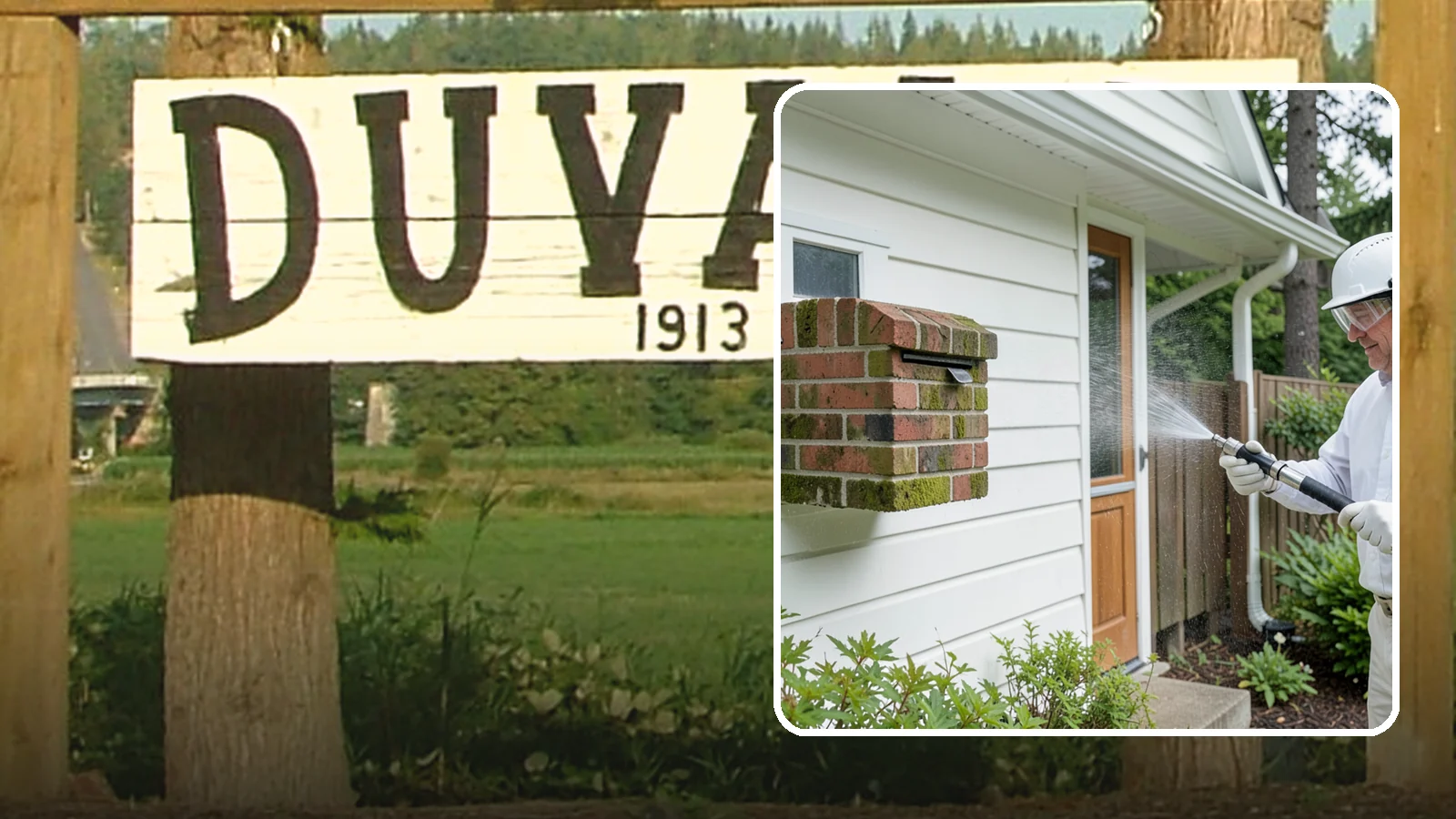 Brick Mailbox Cleaning in Duvall, King County, WA - We clean brick mailbox structures to remove the algae, moss, and road film that dull this curbside feature.