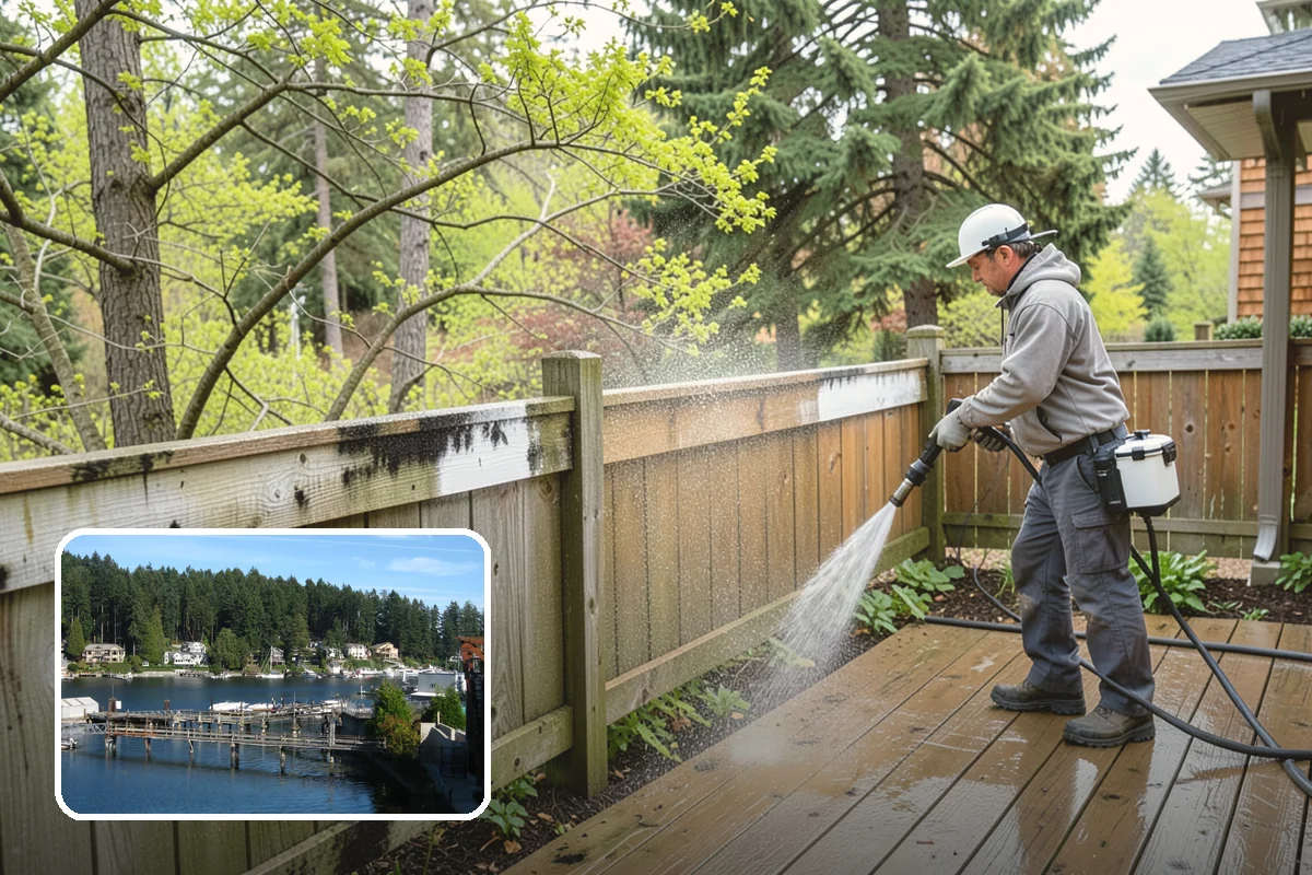Brick Mailbox Cleaning in Gig Harbor, Pierce County, WA - Removes algae and gray road film from the brick face