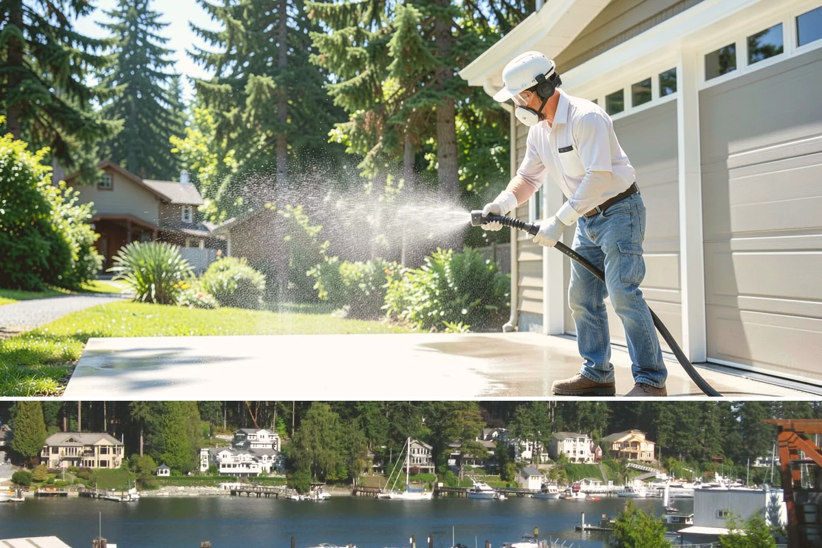Brick Mailbox Cleaning in Gig Harbor, Pierce County, WA - Spring is a good time to clear winter moss and road grime from the mailbox before the sunnier months.